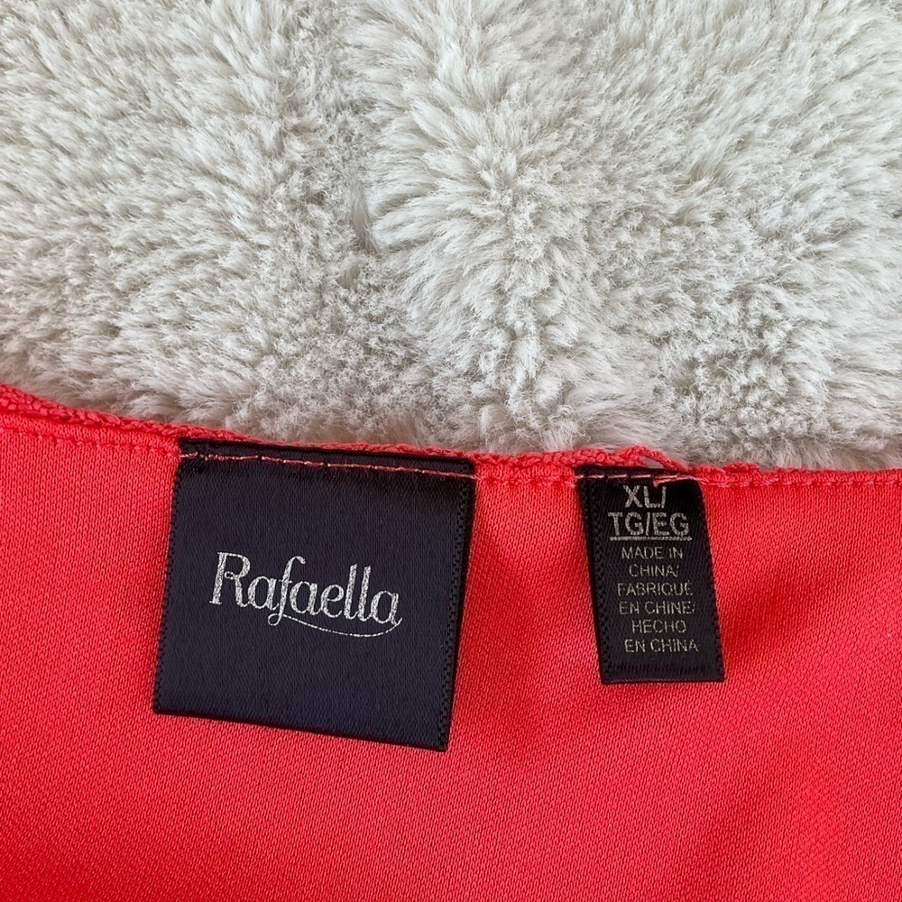 Rafaella top. Sleeveless tunic Size XL. Coral. Crocheted overlay. - Picture 7 of 8